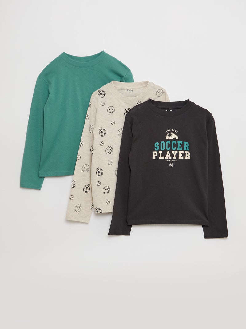 Lot 3 tee-shirts imprimés Bleu - Kiabi