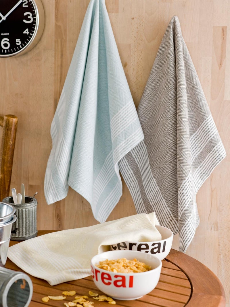 LOT 3 TORCHONS DONZAC ASSORTI Multicolore - Kiabi