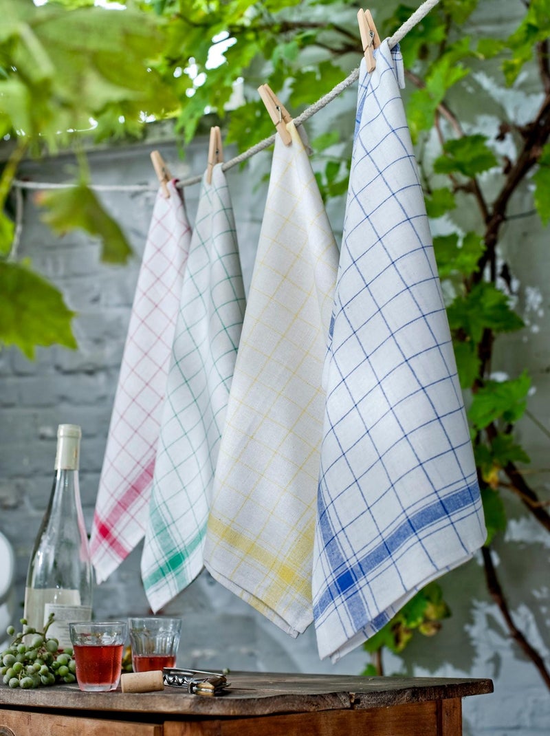 LOT 3 TORCHONS QUADRILLE  ASSORTI Multicolore - Kiabi