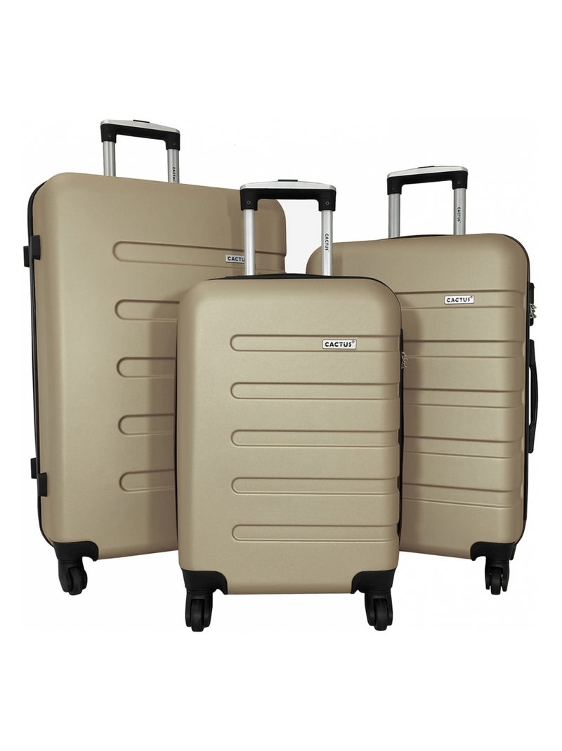 Lot 3 valises dont 1 valise cabine rigides ABS Jaune - Kiabi