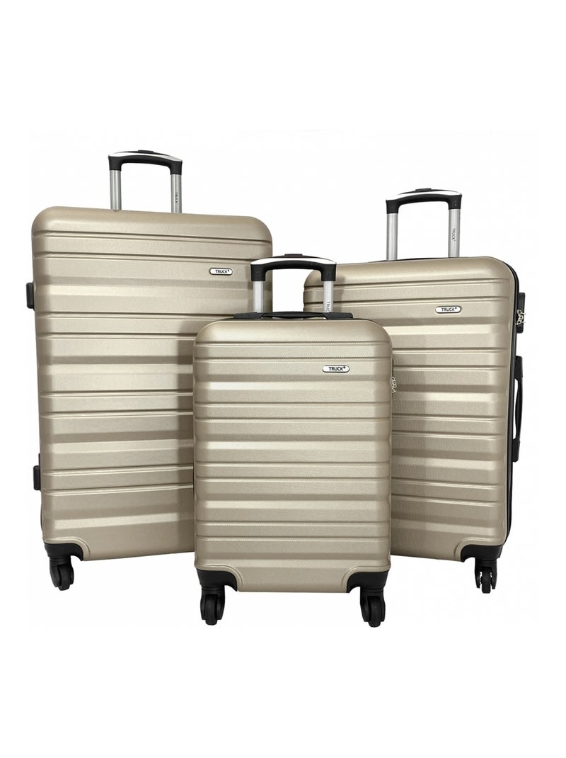 Lot 3 valises dont 1 valise cabine rigides Beige - Kiabi