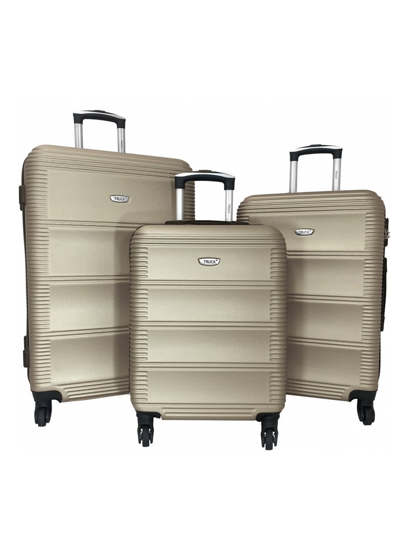 Lot 3 valises dont 1 valise cabine rigides Beige - Kiabi