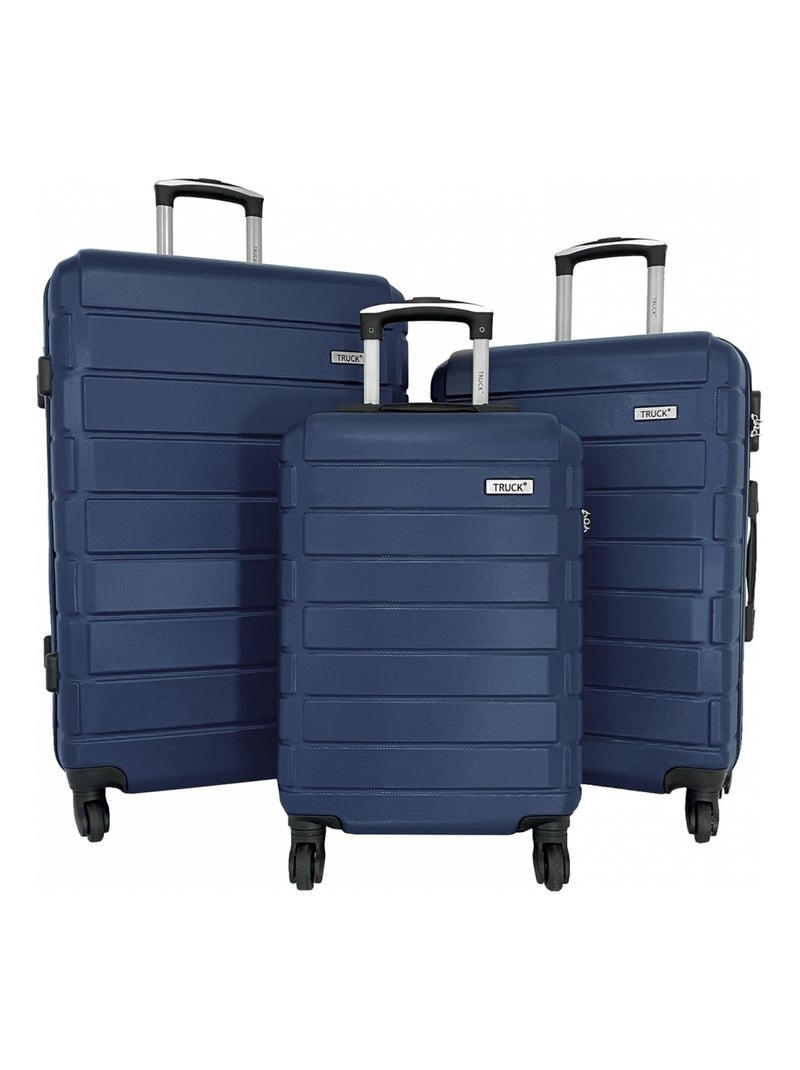 Lot 3 valises dont 1 valise cabine rigides Bleu - Kiabi