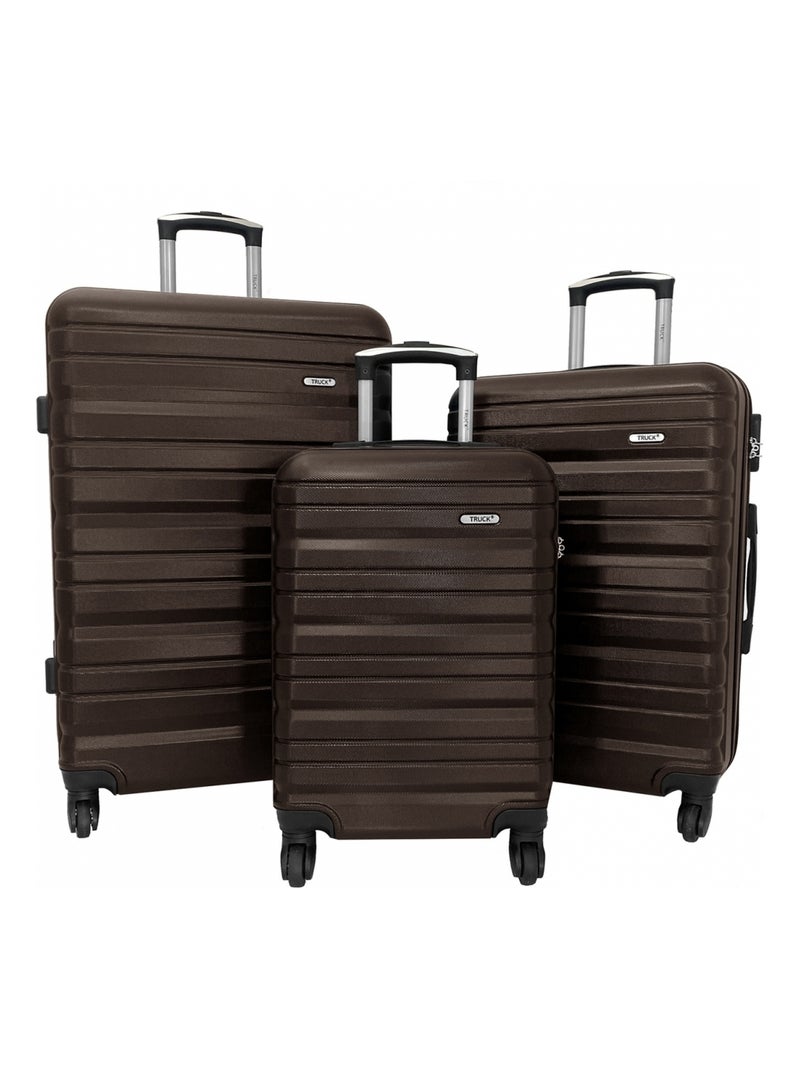 Lot 3 valises dont 1 valise cabine rigides Marron - Kiabi