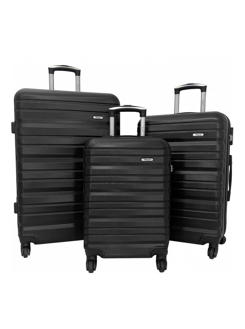 Lot 3 valises dont 1 valise cabine rigides Noir - Kiabi