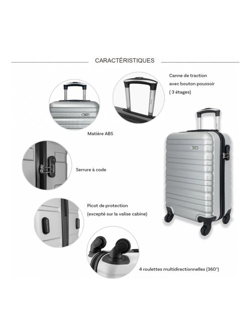 Lot 3 valises dont 1 valise cabine rigides - Kiabi