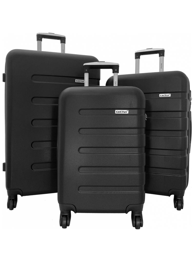 Lot 3 valises dont 1 valise cabine rigides Noir - Kiabi