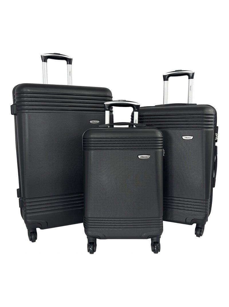 Lot 3 valises dont 1 valise cabine rigides Noir - Kiabi
