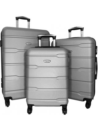 Lot 3 valises rigides dont 1 valise cabine ABS