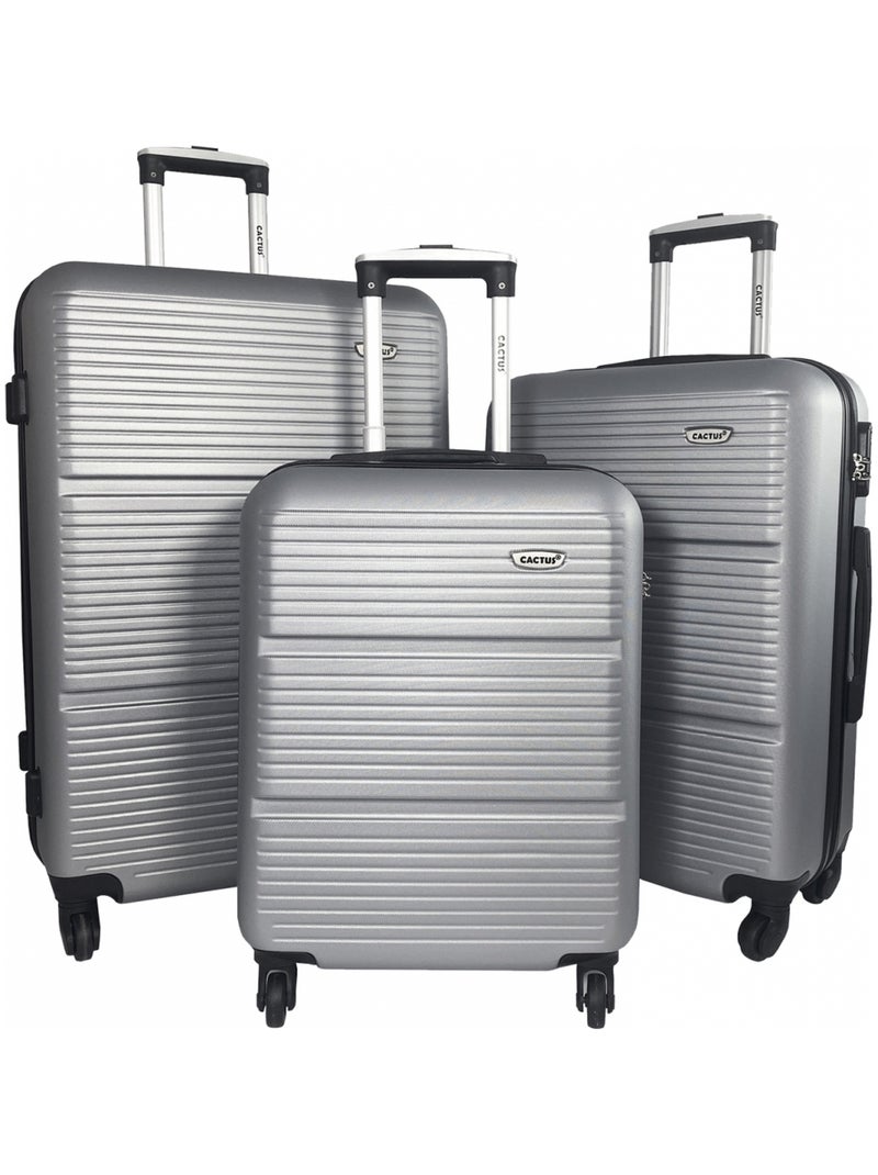 Lot 3 Valises Rigides dont 1 Valise Cabine ABS Gris - Kiabi
