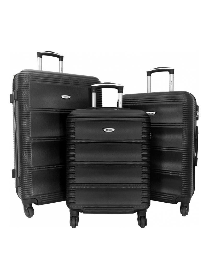 Lot 3 Valises Rigides dont 1 Valise Cabine ABS Noir - Kiabi