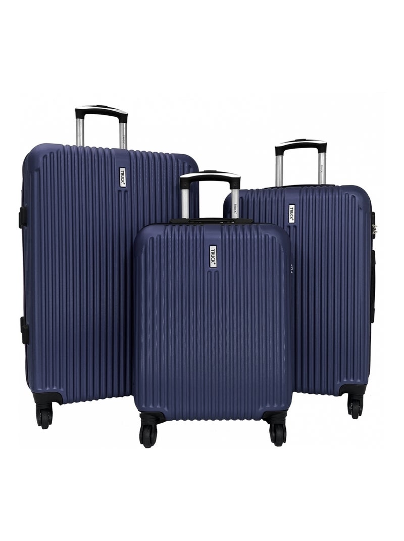 Lot 3 valises rigides dont 1 valise cabine Bleu - Kiabi