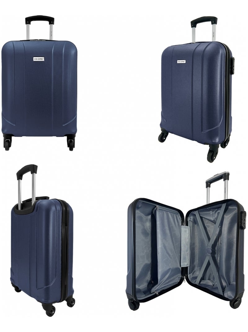Lot 3 valises rigides dont 1 valise cabine Bleu - Kiabi