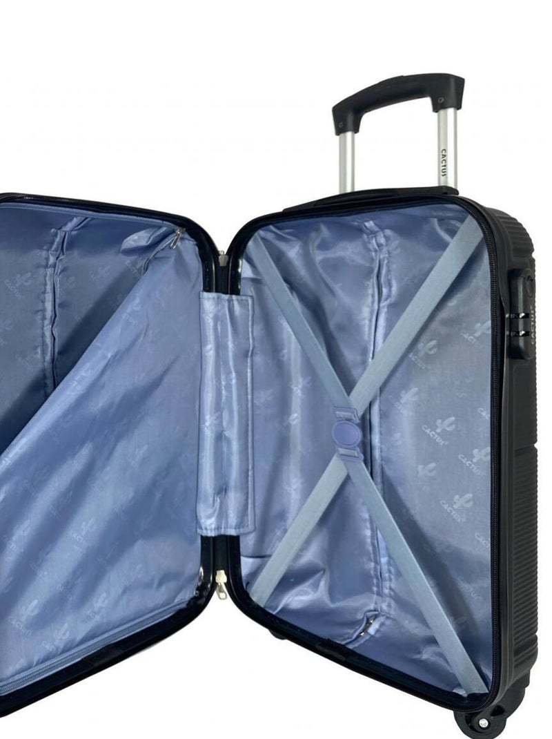 Lot 3 valises rigides dont 1 valise cabine Noir - Kiabi