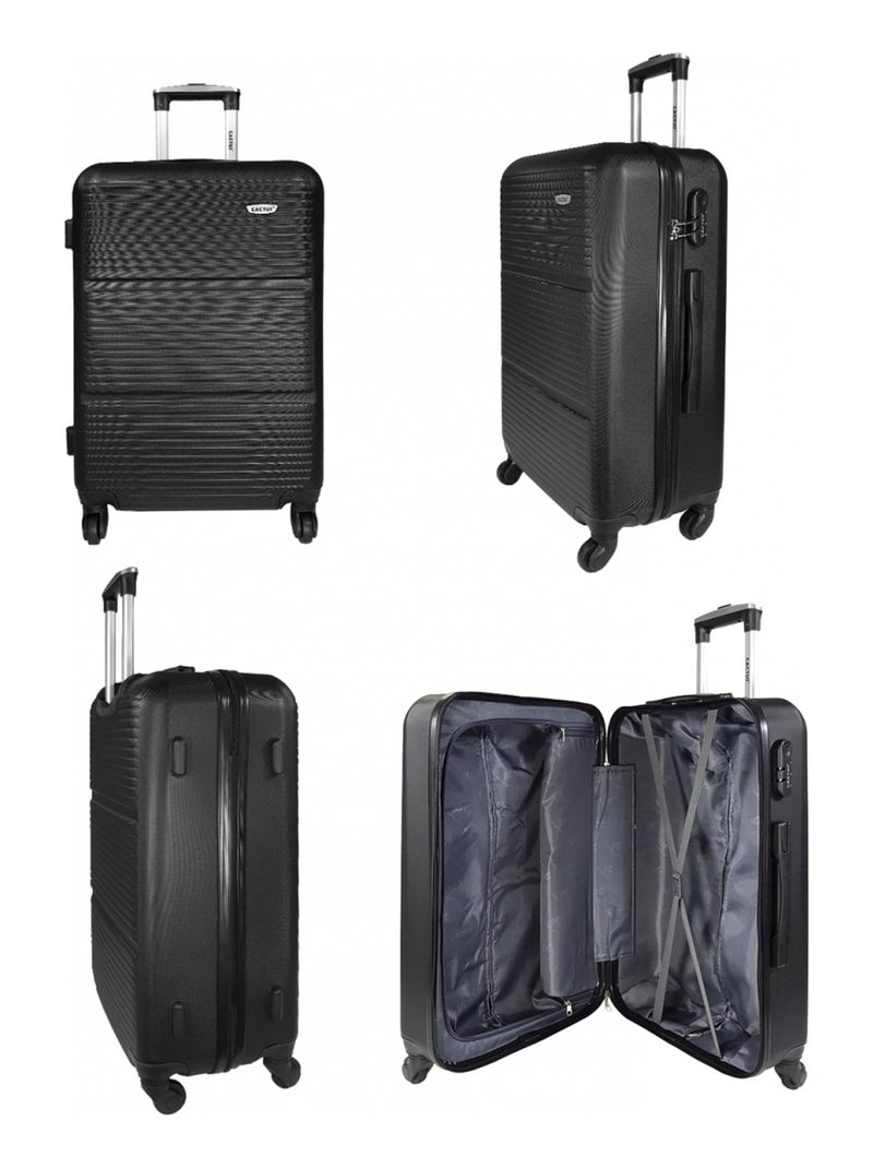 Lot 3 valises rigides dont 1 valise cabine Noir - Kiabi