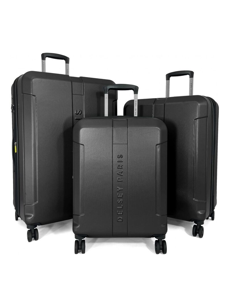 Lot 3 valises rigides extensible TSA ABS Noir - Kiabi