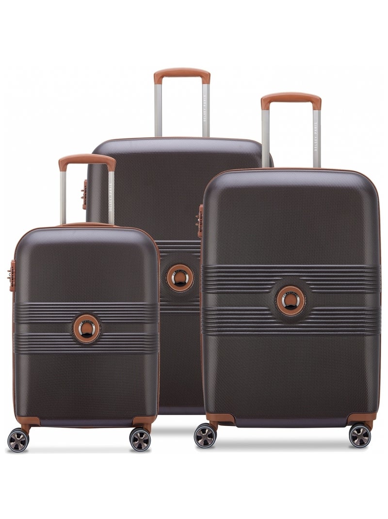Lot 3 valises rigides Flanerie Se dont 1 cabine Polycarbonate TSA Marron - Kiabi