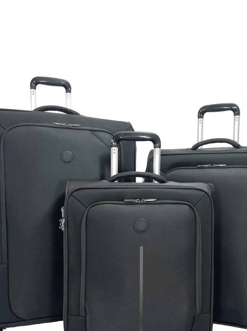Lot 3 valises souples Caracas dont une valise cabine 55cm Noir - Kiabi