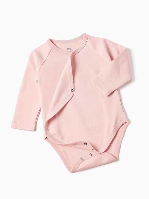 Lot 4 bodys croisés unis/à fleurs - Kiabi