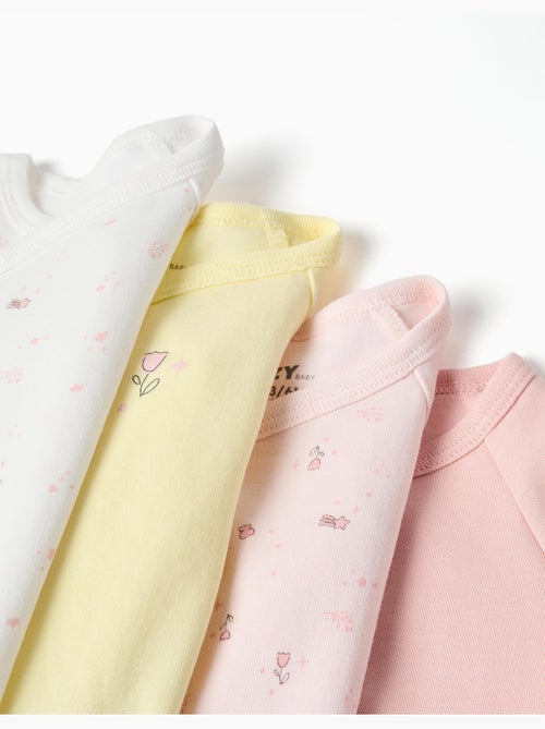 Lot 4 bodys croisés unis/à fleurs - Kiabi