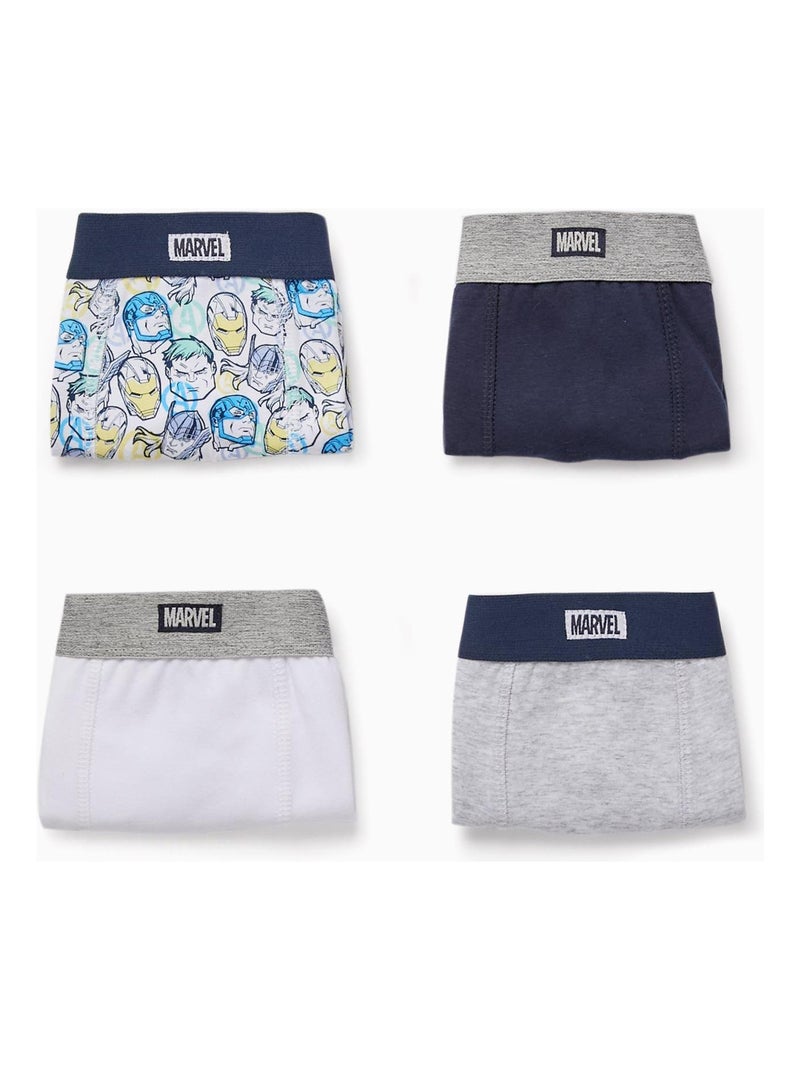Lot 4 Boxers en Coton Garçon 'Avengers'   MARVEL Multicolore - Kiabi