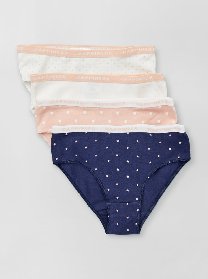 Lot 4 culottes en coton Beige/rose - Kiabi