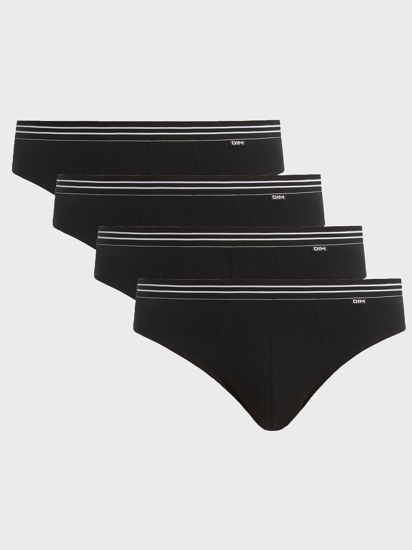 Lot 4 slips coton stretch 'Ecodim' noir Kiabi 26.00€