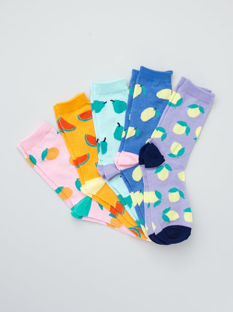 Lot 5 paires chaussettes 'fruits' Rose - Kiabi