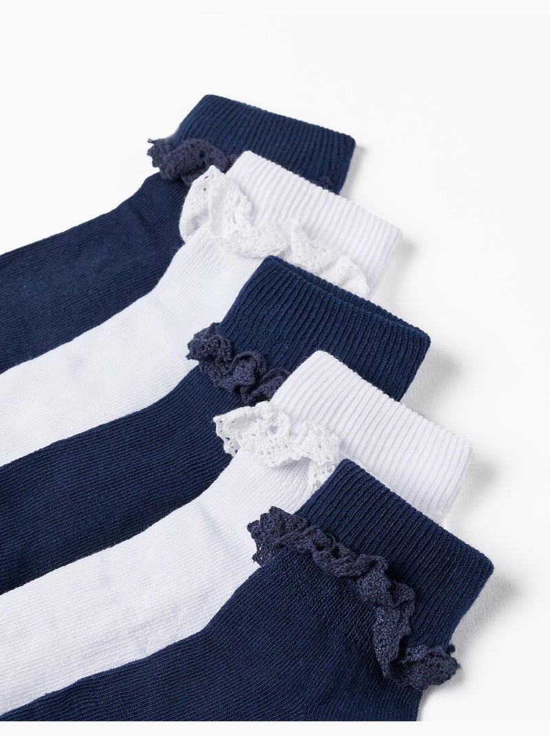 Lot 5 Paires de Chaussettes avec Dentelle Multicolore - Kiabi