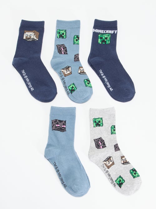Lot 5 paires de chaussettes 'Minecraft' - Kiabi Lot 5 paires de chaussettes 'Minecraft' - Kiabi