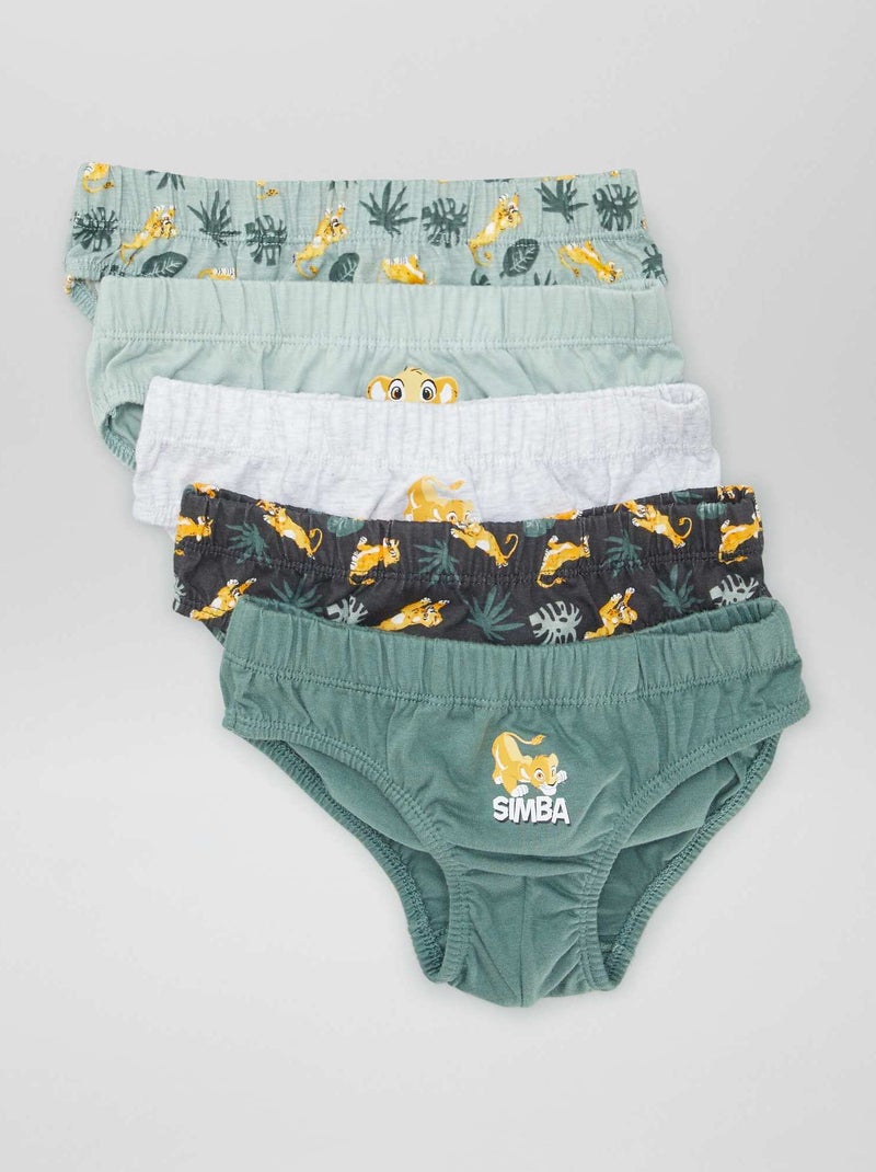Lot 5 slips 'Le Roi Lion' Vert/gris - Kiabi