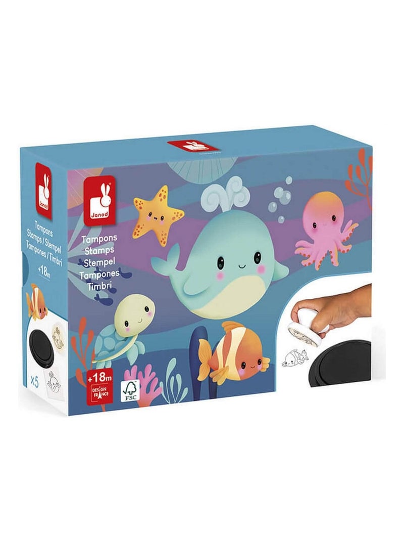 Lot 5 tampons créatifs Ocean Stampinoo N/A - Kiabi