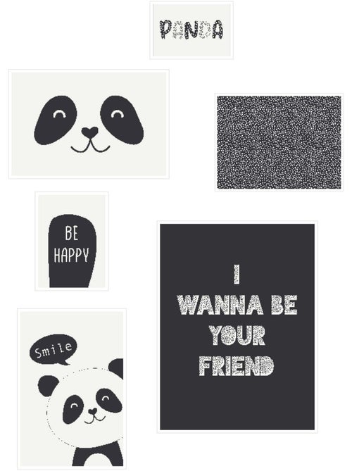 Lot 6 de cadres photos animalier bois FUNNY - Kiabi