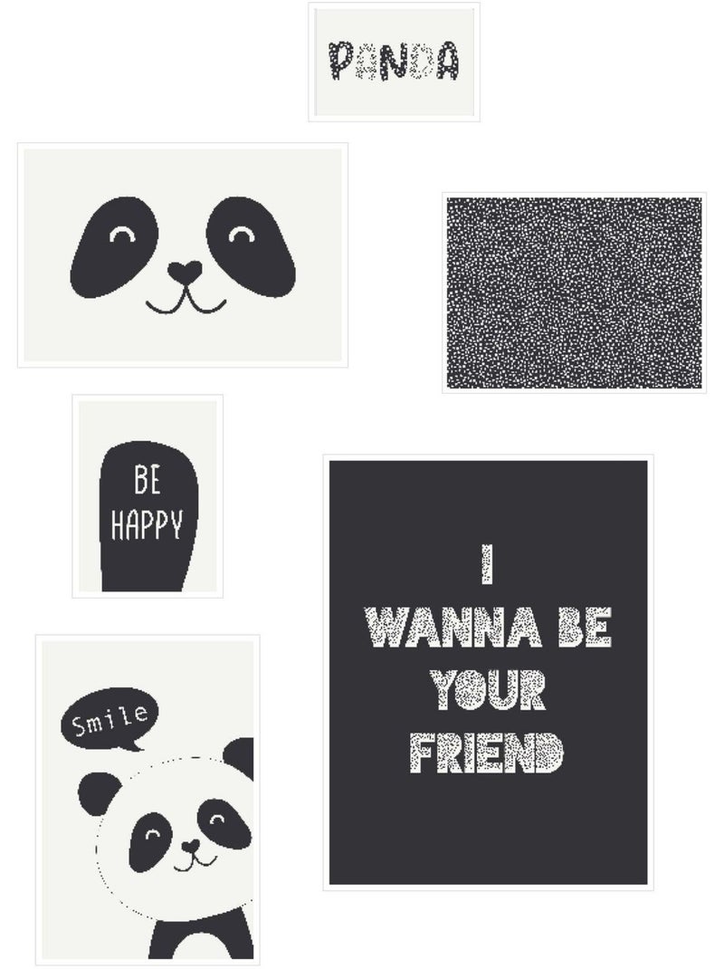 Lot 6 de cadres photos animalier bois FUNNY Blanc - Kiabi