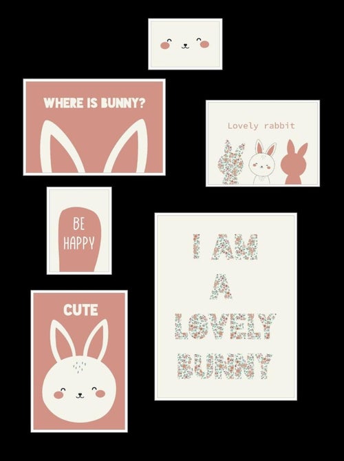 Lot 6 de cadres photos animalier bois FUNNY - Kiabi