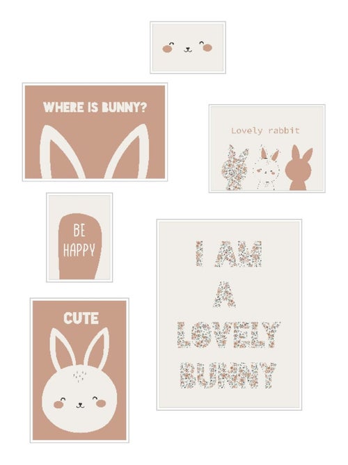 Lot 6 de cadres photos animalier bois FUNNY - Kiabi