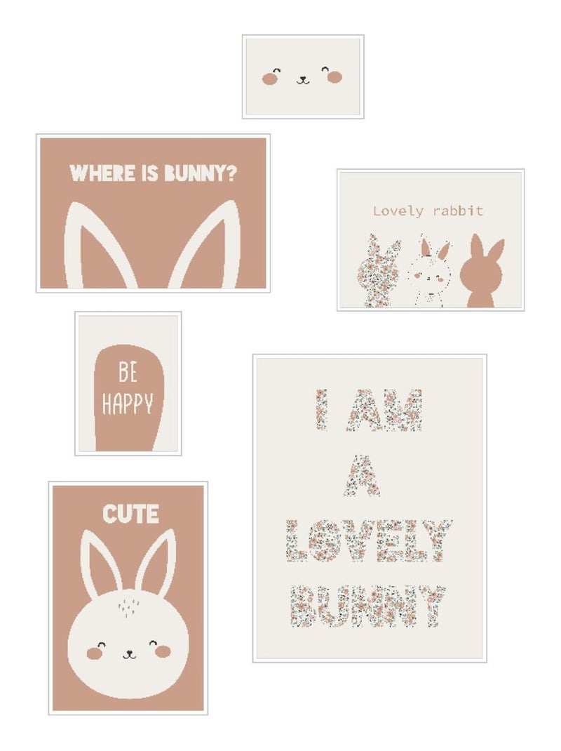 Lot 6 de cadres photos animalier bois FUNNY Blanc - Kiabi
