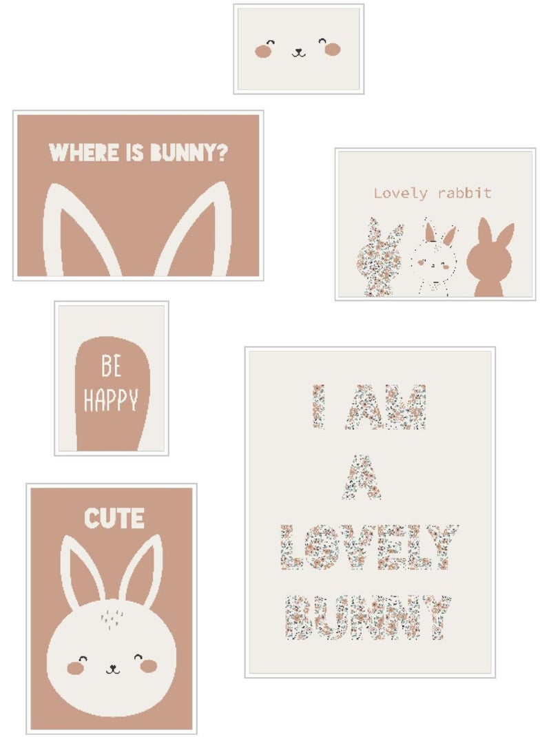 Lot 6 de cadres photos animalier bois FUNNY Blanc - Kiabi