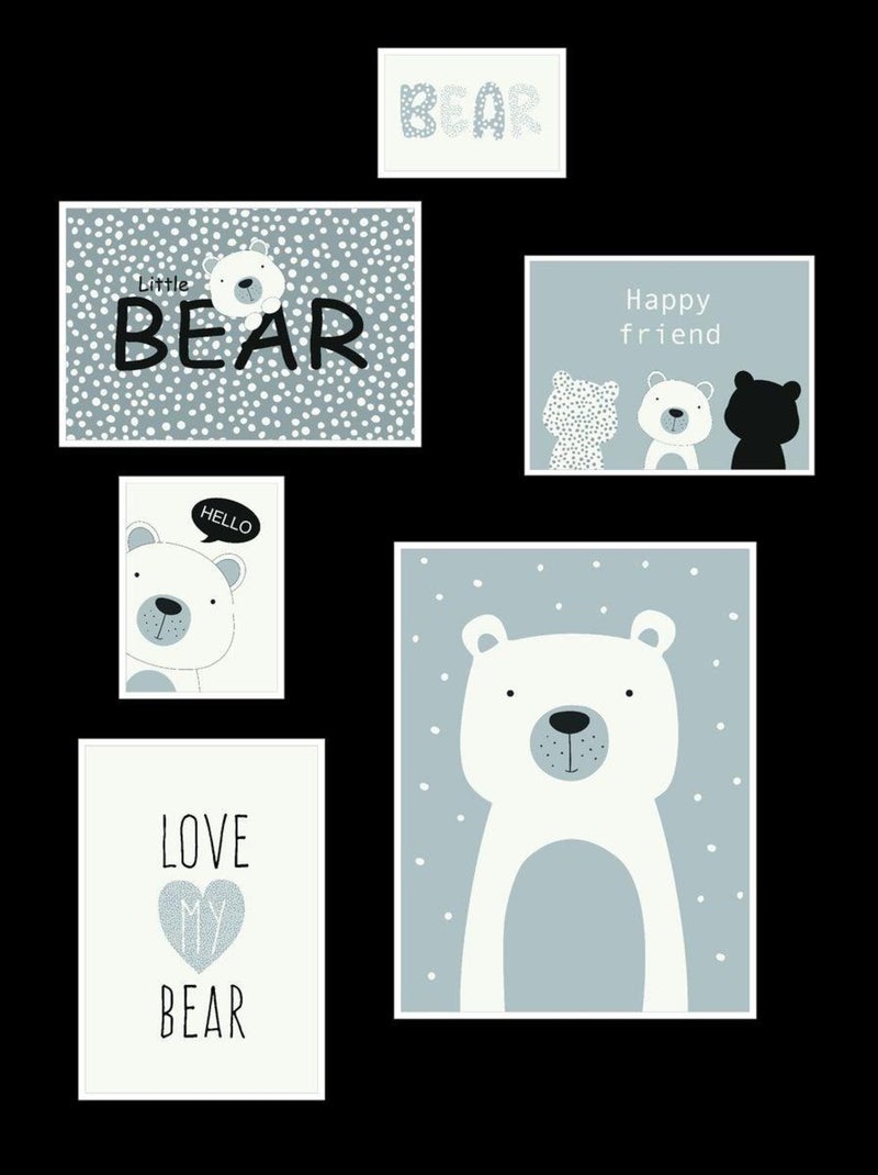 Lot 6 de cadres photos animalier bois FUNNY Blanc - Kiabi