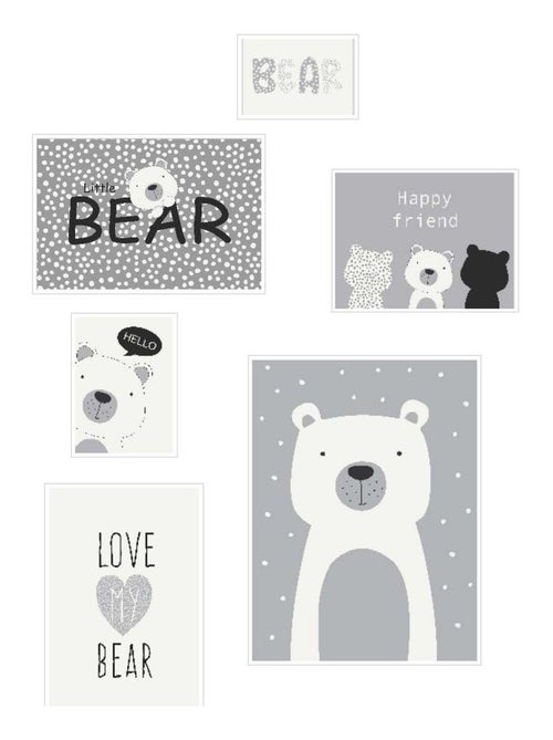 Lot 6 de cadres photos animalier bois FUNNY - Kiabi
