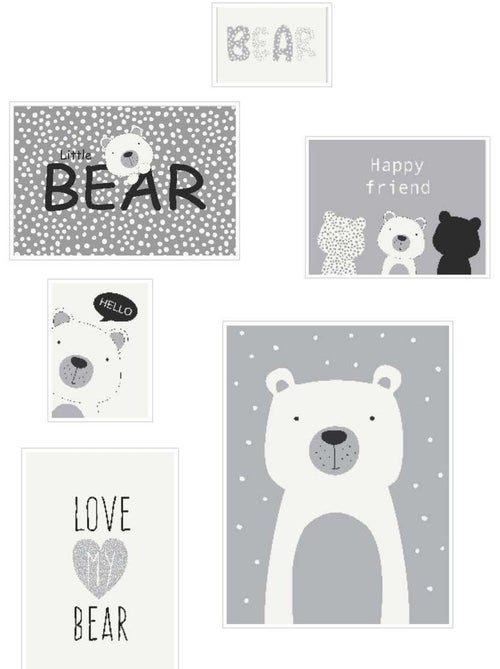 Lot 6 de cadres photos animalier bois FUNNY - Kiabi