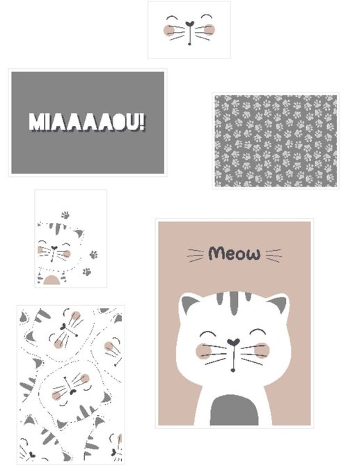 Lot 6 de cadres photos animalier bois FUNNY - Kiabi