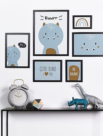 Lot 6 de cadres photos animalier bois FUNNY