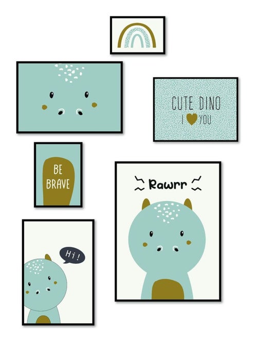 Lot 6 de cadres photos animalier bois FUNNY - Kiabi