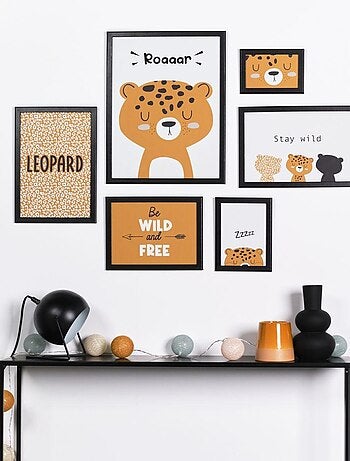 Lot 6 de cadres photos animalier bois FUNNY