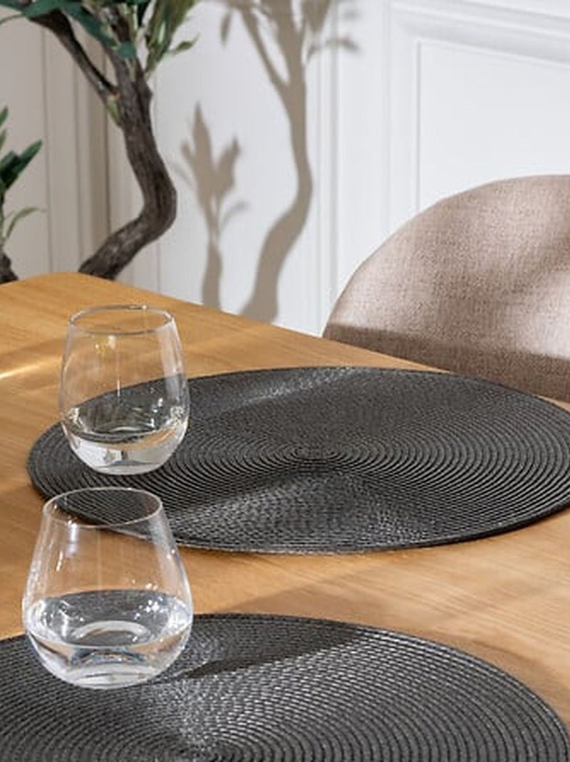 Lot 6x Set de table Tressé Rond Gris - Kiabi