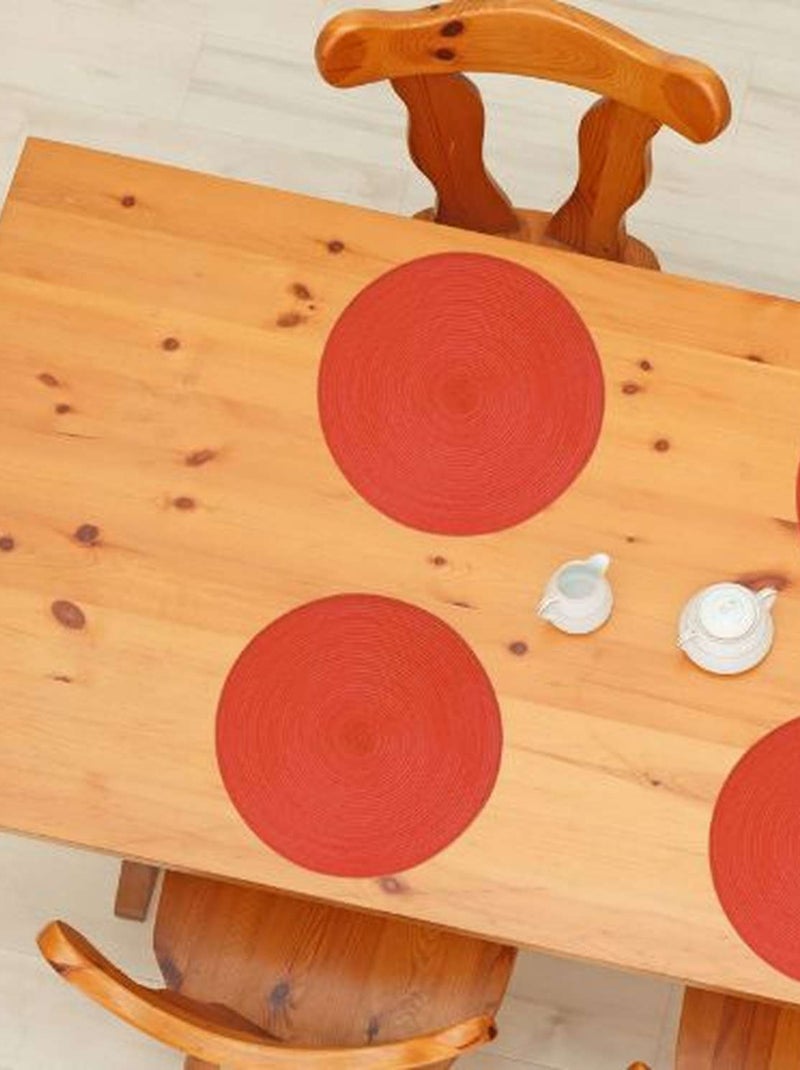 Lot 6x Set de table Tressé Rond Rouge - Kiabi