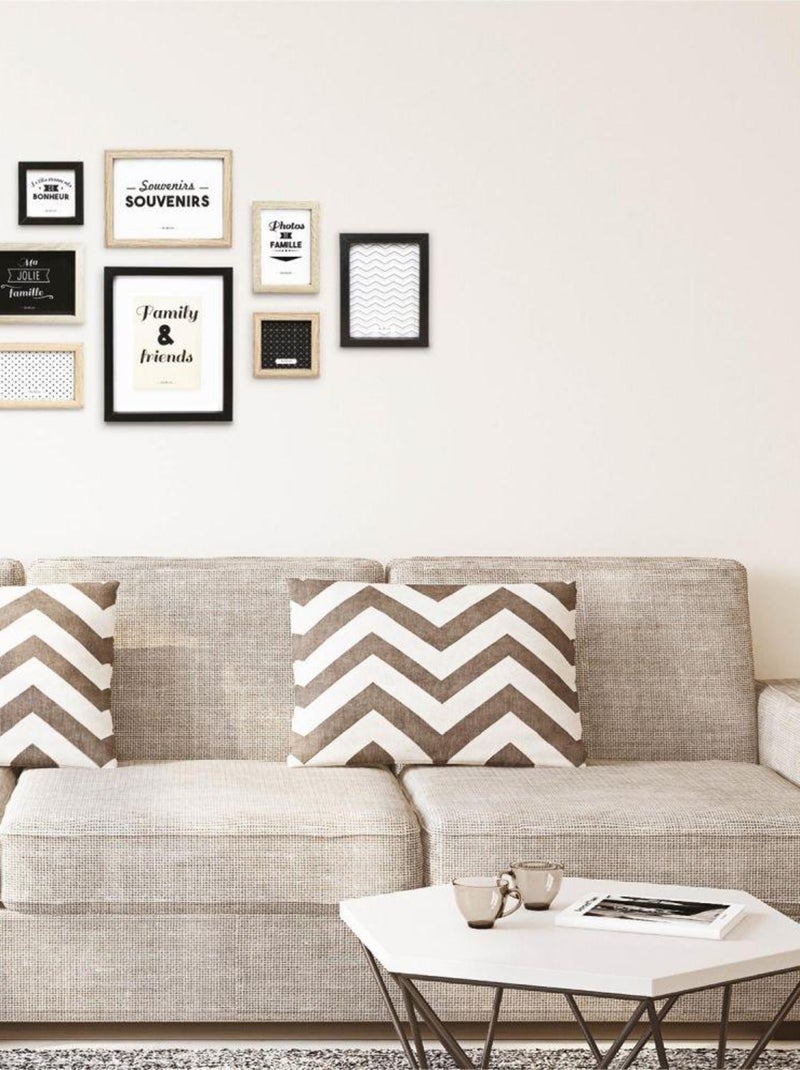 Lot 8 cadres photo design en bois Multicolore - Kiabi
