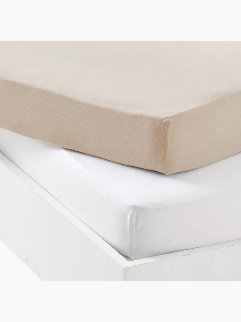 Lot alèse imperméable et drap-housse bébé en coton Beige - Kiabi
