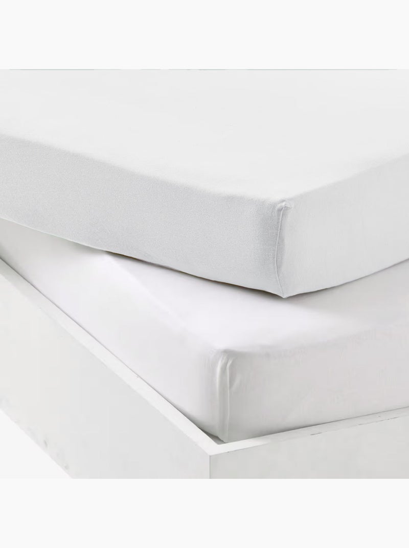 Lot alèse imperméable et drap-housse bébé en coton Blanc - Kiabi